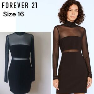 Forever 21 Black Sheer Dress EXCELLENT CONDITION